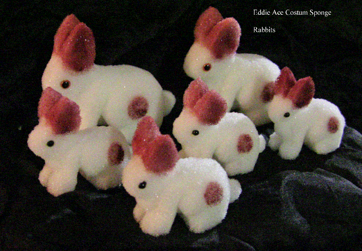 (image for) Sponge Rabbits 2 Large plus 4 Babies - Multiplying - Eddie Ace - Click Image to Close